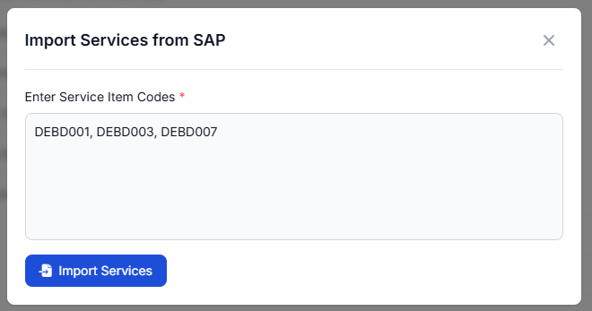 Import SAP Services